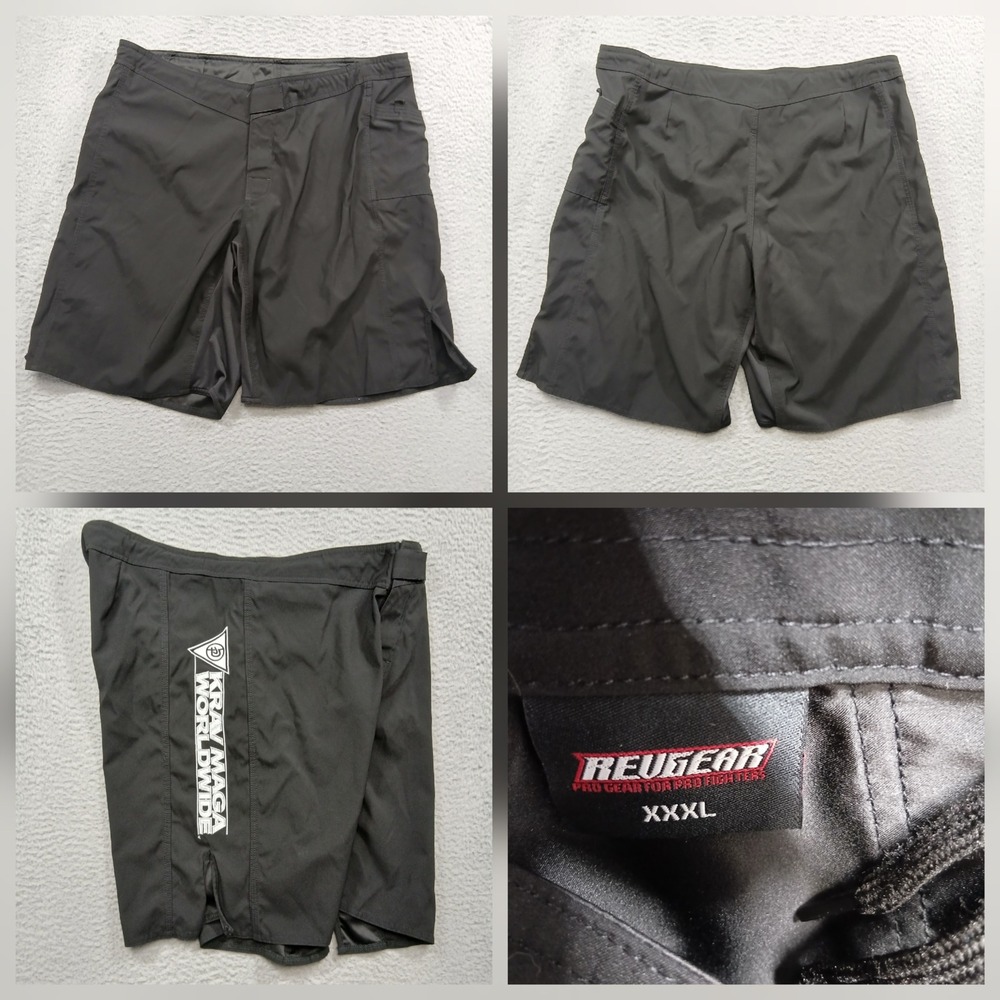 Revgear‎ Krav Maga Worldwide MMA Fight Shorts Men XXXL Black Grappling EUC
